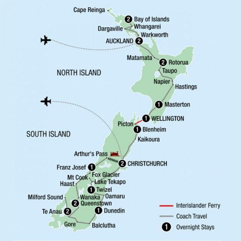 Map of 19-Day Signature Showcase route