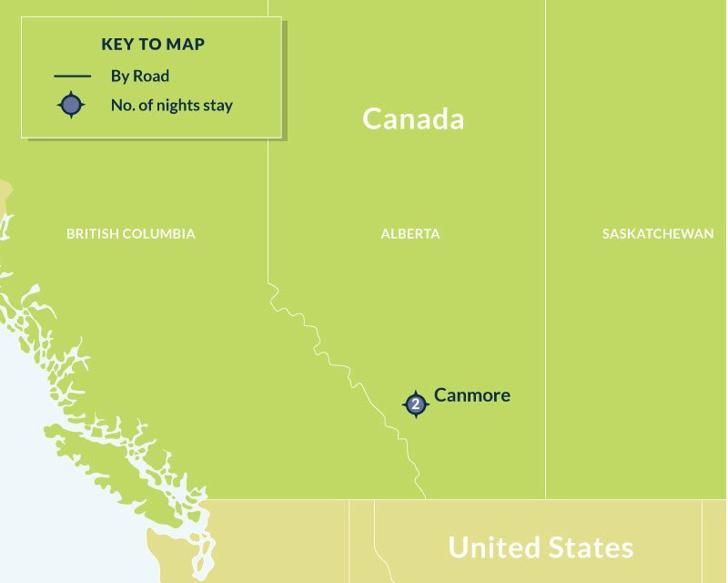 Map of 3 Day Canmore Getaway: Adventure and Relaxation in the Rockies route
