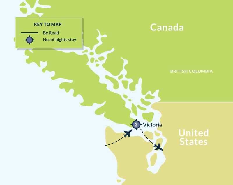 Map of 3 Day Victoria City Stay route