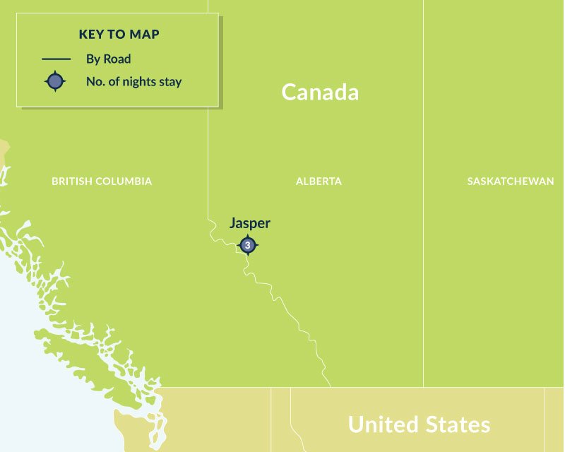 Map of 4 Day Jasper Dark Skies route