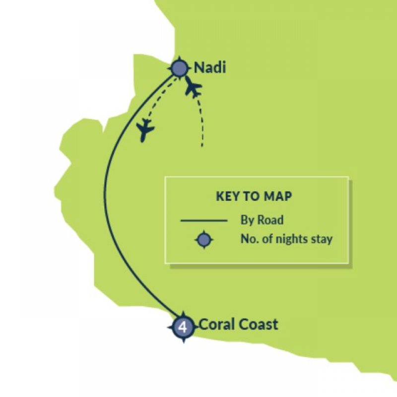 Map of 5-Day Coral Coast Discovery route