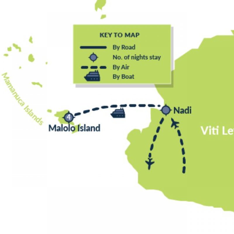 Map of 5-Day Marvel in Mamanuca Islands route