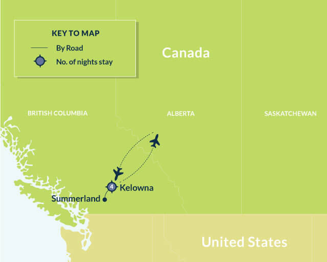 Map of Okanagan Wine Trail Experience route